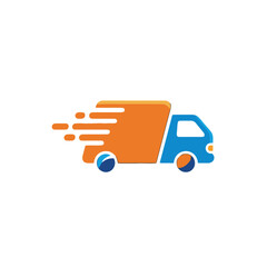 Fast delivery truck logo