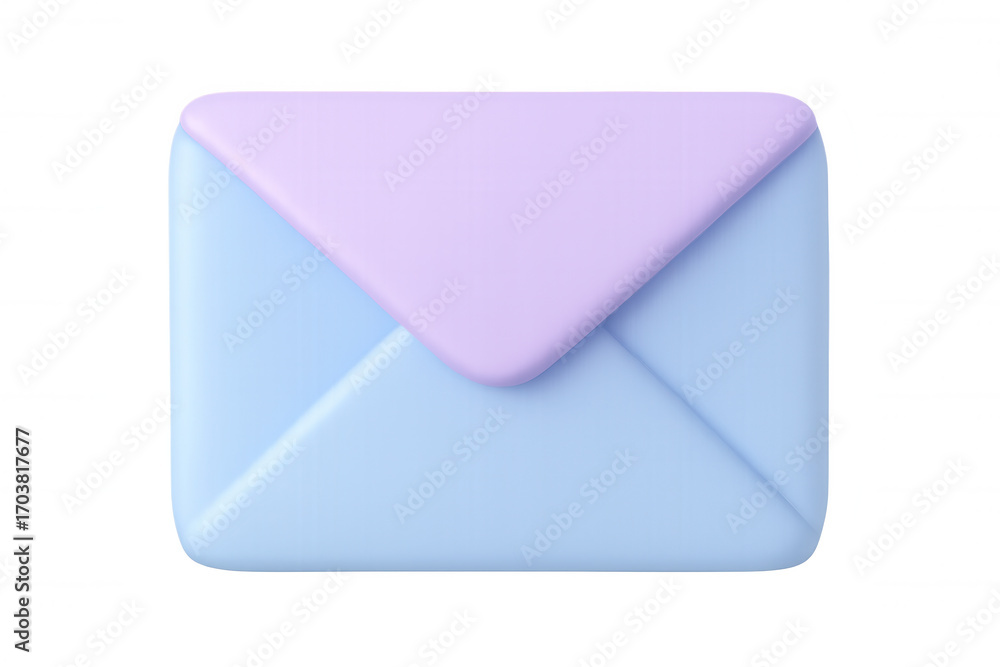 Poster pastel envelope closed, symbolizing communication and messaging, positioned on transparent backgroun