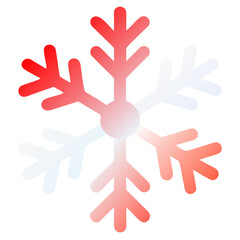Fototapeta premium A stylized snowflake graphic with red and white gradient
