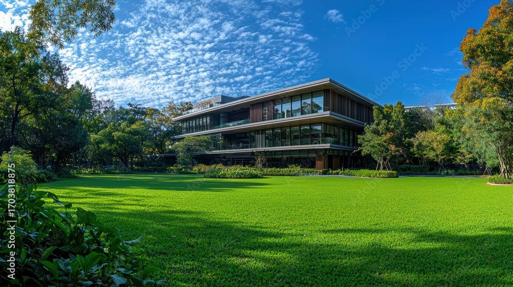 Aufkleber innovative biophilic architecture integrating sustainable design principles with advanced landscape 