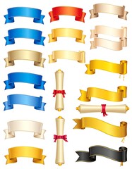 Obraz premium Collection of colorful ribbons and scrolls (1)