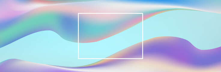 Abstract Background with Wavy Lines in Purple, blue , pink, green and Yellow Colors