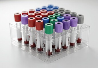a blood collection vacuum tube rack colorful caps