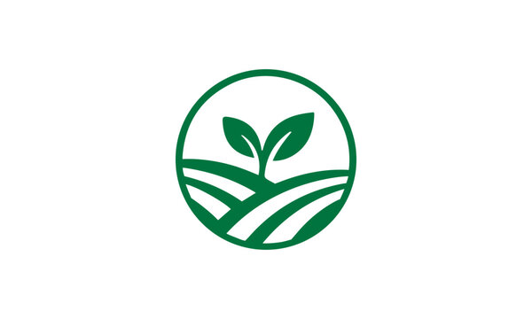 Agriculture Farm Logo, Nature logo, Letter leaf logo