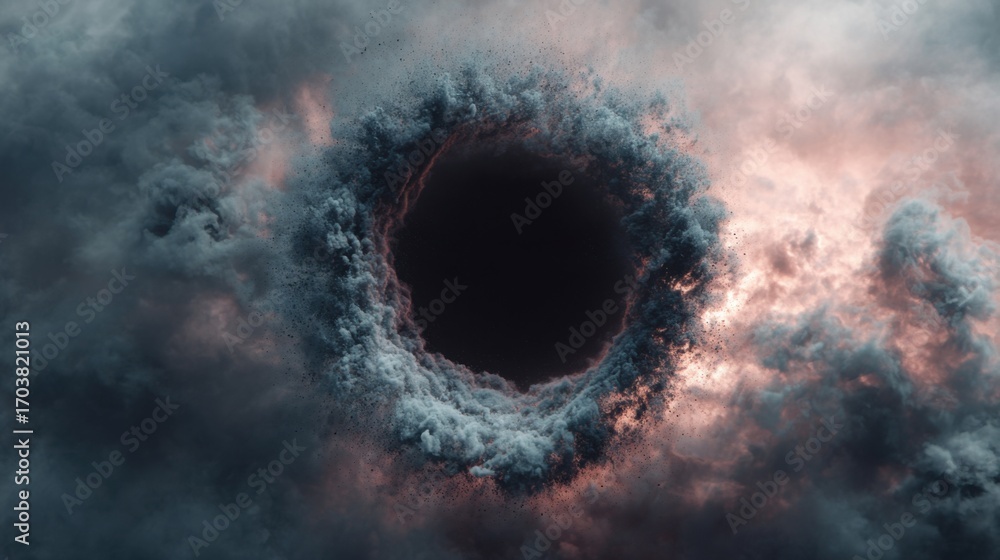 Aufkleber a striking spectacle unfolds in the sky as dark clouds form a swirling vortex surrounded by lighter 