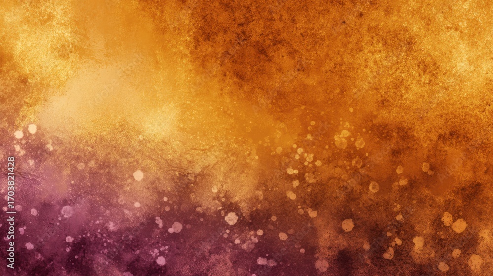 Poster warm colors blend together in abstract patterns, showcasing an array of hues from orange to purple. 