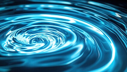 Abstract Swirling Pattern with Bright Blue Light Trails and Warm Sienna Brown Bokeh Effect Creating a Hypnotic Visual