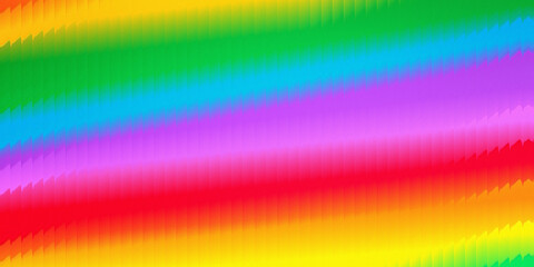 Vibrant pixelated rainbow gradient abstract background with diagonal stripes of color and bright hues