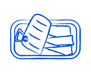 Canned sardines fish. Seafood. Vector illustration
