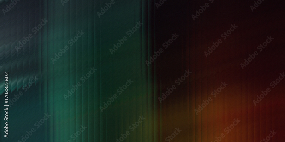 Poster abstract digital art with deep green and rich red-orange hues creating a moody and dynamic visual te