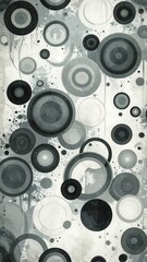 Abstract circles pattern in grayscale