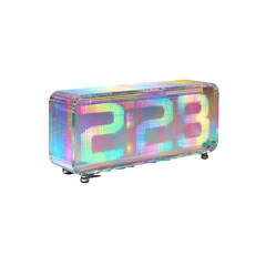 Holographic LED Digital Clock - Modern Timepiece with Iridescent Display