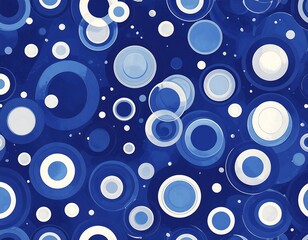 Abstract circles pattern on dark blue background