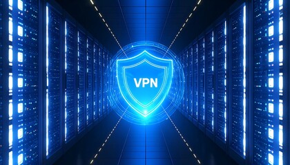 Server room with VPN security