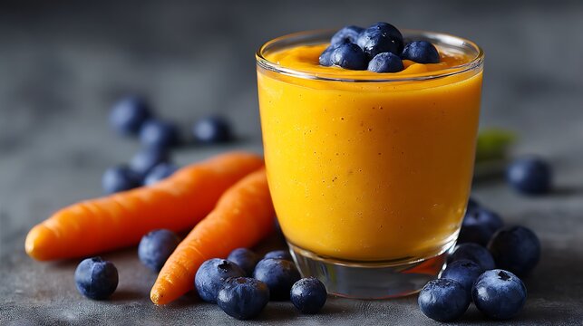 Carrot blueberry smoothie recipe healthy breakfast drink vegan smoothie antioxidant rich delicious and nutritious