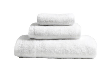 White stack of three bath towels