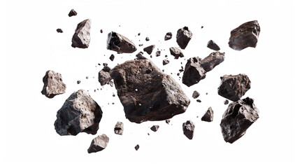 Naklejka premium Floating Rocks: A visual symphony of geological formations as they float, suspended in mid-air, creating a mesmerizing display of the earth's rugged beauty and natural formations.