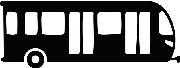 Simple Black Silhouette Caravan Icon for Travel and Holiday Illustration