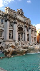 Ancient Roman fountain with ornate architecture
