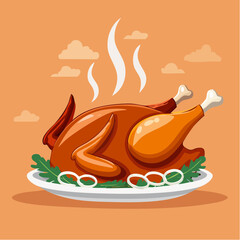 Delicious roasted turkey dinner for festive Thanksgiving celebration, perfect holiday meal graphic