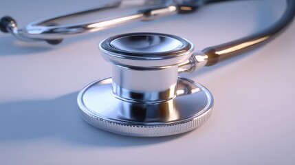 Close-Up View of a Classic Medical Stethoscope on White Surface