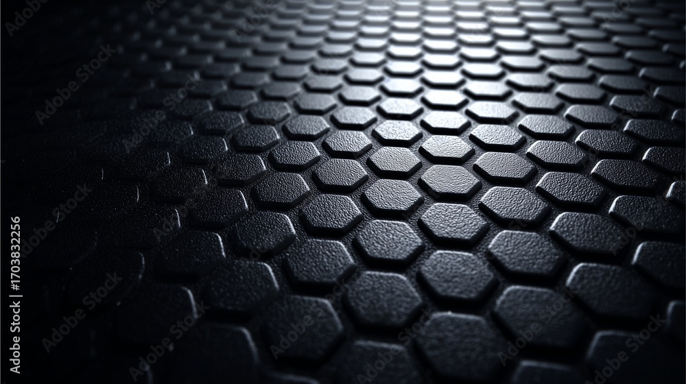 Poster abstract hexagonal surface: a close-up view of a textured, hexagonal surface, showcasing the geometr