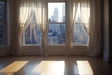 Fototapeta premium Sunlight through urban windows