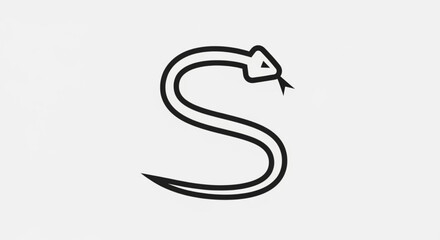 Sleek minimalist snake logo design with sharp lines and a modern aesthetic, perfect for branding and identity projects