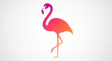 Vibrant gradient flamingo silhouette gracefully poised, exuding tropical elegance and exotic charm for your next design project.