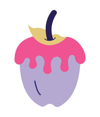 Creative candy apple icon, a modern and abstract fruit symbol for dessert themes.