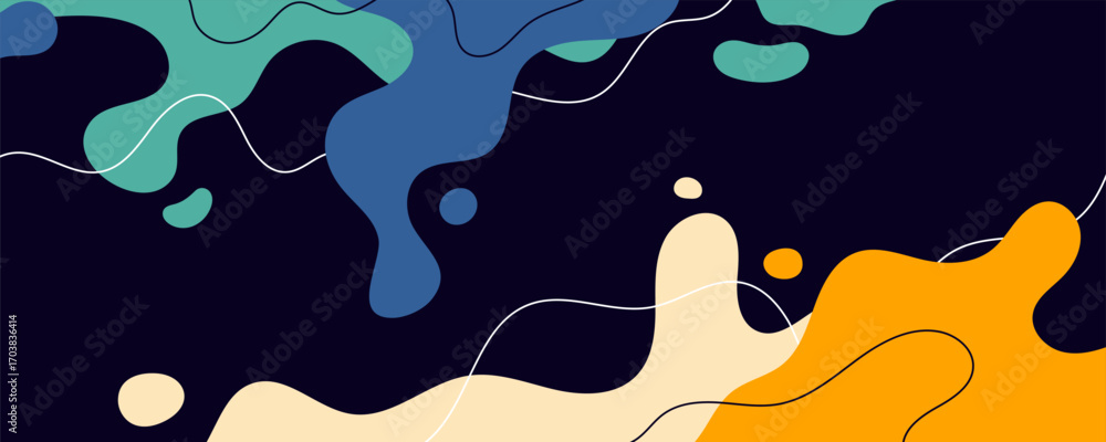 Poster abstract background with colorful blots vector illustration design art shape