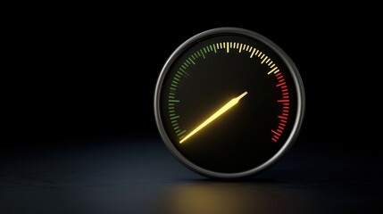 Glowing Climate Icon with Scale Indicator Reaching Critical Levels on a Dark Background