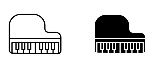 Piano Icons in solid and liner versions.