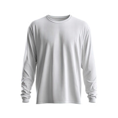 A plain, white, long-sleeved t-shirt