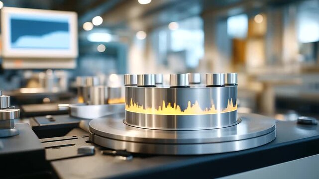 Differential scanning calorimeters heat samples in a materials lab with pans sealing temperatures ramping heat flows graphing and baselines calibrating captured in a thermal