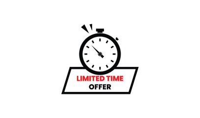 Limited time offer stopwatch icon for sales and promotions