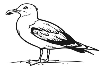 Obraz premium Lone Bird on a Hill: A Serene Nature Vector Illustration