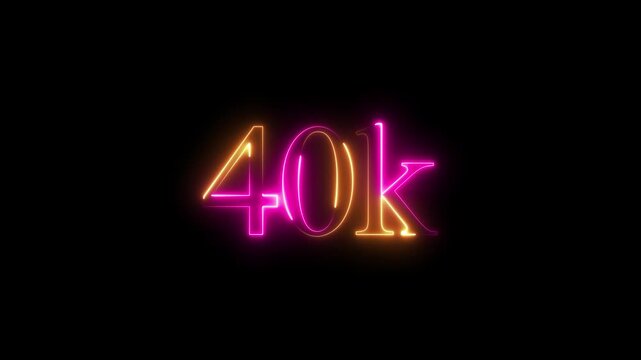 40k subscribers icon animation. 4k video