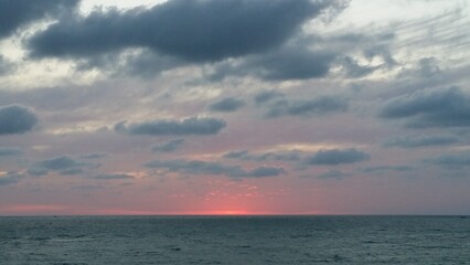 Sunset landscape with sea and sky