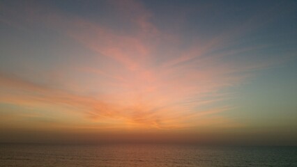 Sunset landscape with sea and sky