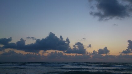 Sunset landscape with sea and sky