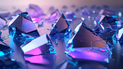 Abstract Blue and Purple Crystal Shards graphic (348