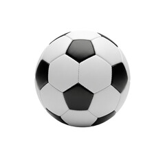 Fototapeta premium PNG eines klassischen schwarz-weißen Fußballballs, freigestellt.