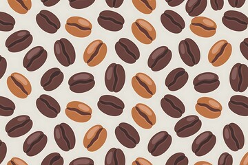 Seamless coffee bean pattern background for International coffee day celebrations