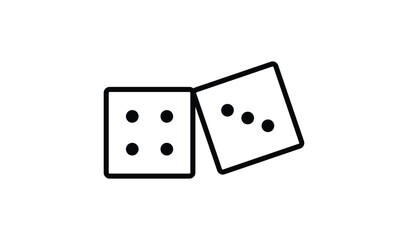 Simple line drawing of two dice showing four dots each