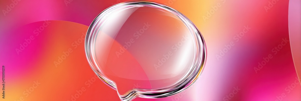 Poster colorful abstract design featuring a speech bubble shape with vibrant gradient background representi