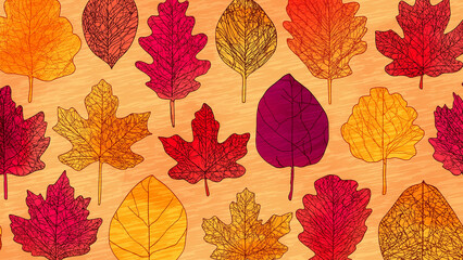 Obraz premium Rough Japanese Autumn Maple Leaves and Mushrooms with Rainy Gritty Texture for Wabi Sabi Seasonal Transformation 