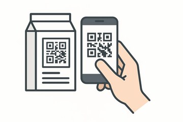 Smartphone Scanning QR Code on Product Package
