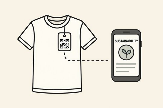 Sustainable Fashion T-Shirt with QR Code Label