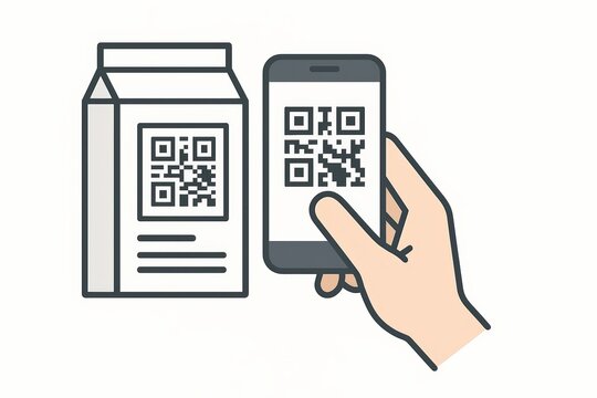 Smartphone Scanning QR Code on Product Package